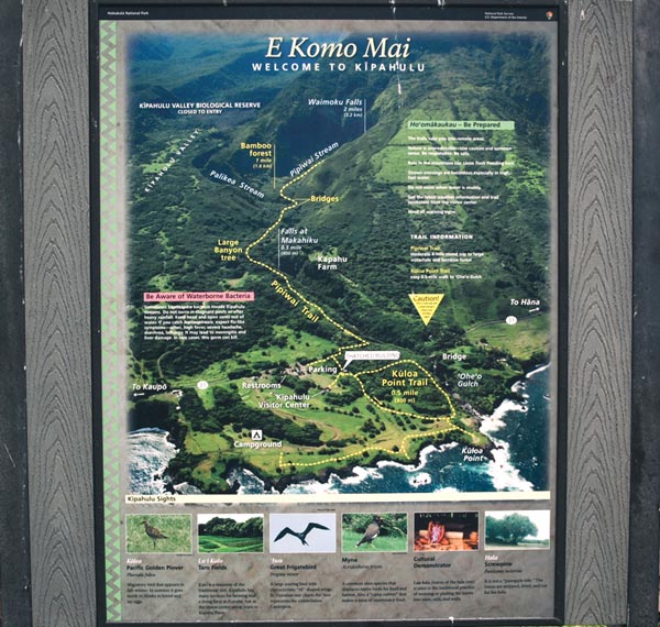 Sign at Haleakala National Park - Kipahulu side